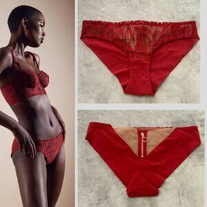New! Livy Red Sheer Lace Front Storm Brief Panty 4262